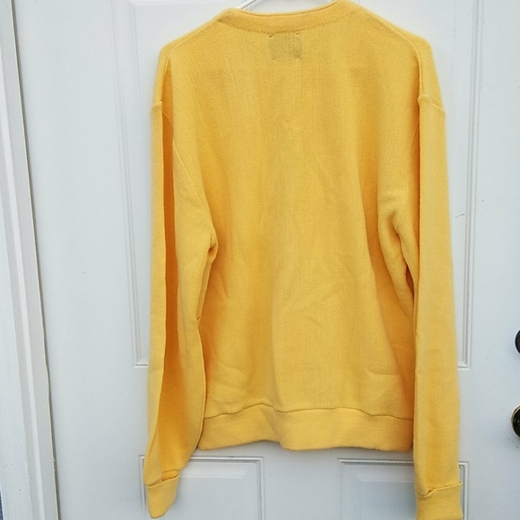 Yellow Vtg Grandpa V Neck Cardigan  oversized sweater size L Jantzen USA - Picture 5 of 5